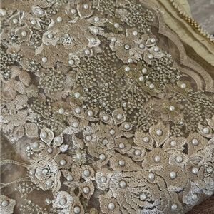 Elegant Embroidered Lace Fabric